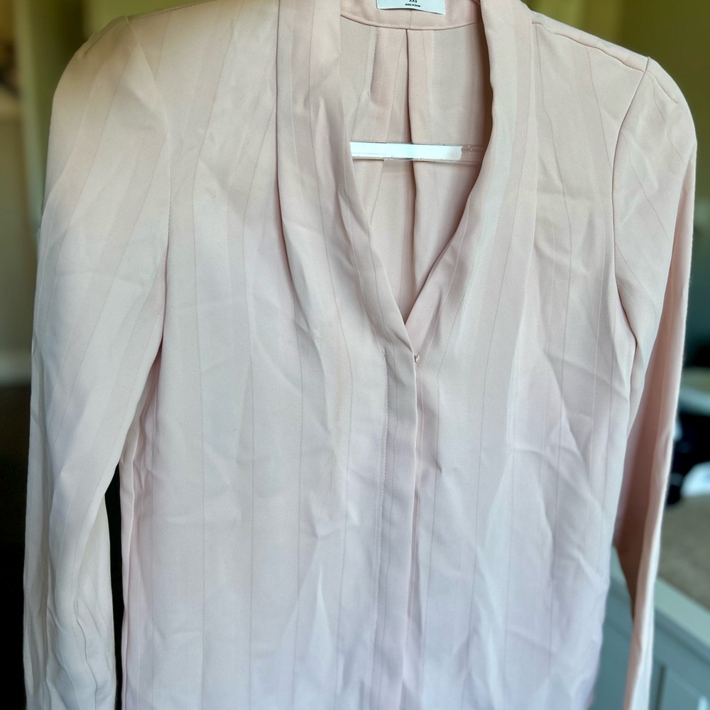 Babaton Soft Blush Pink Power Blouse xxs